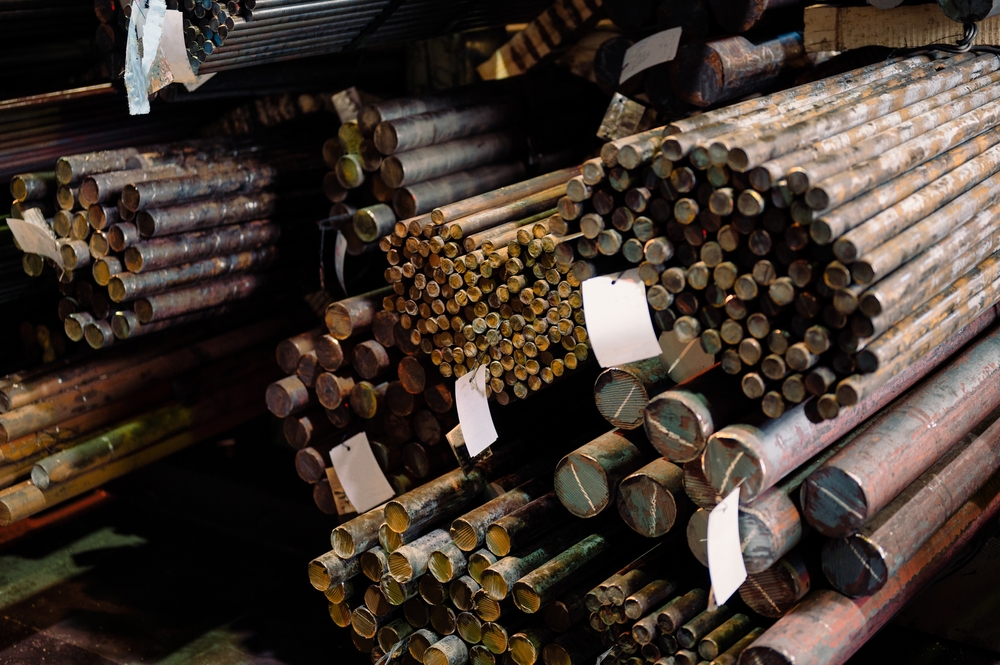 Hot,Rolled,Steel,,Bundle,Of,Round,Metal,Rods,Close-up